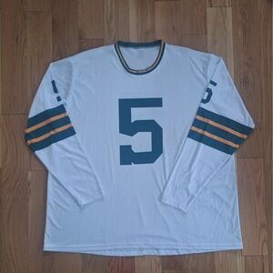 Unbranded Football Jersey Number 5 Graphic White 3XL Vintage Style Mesh Poly